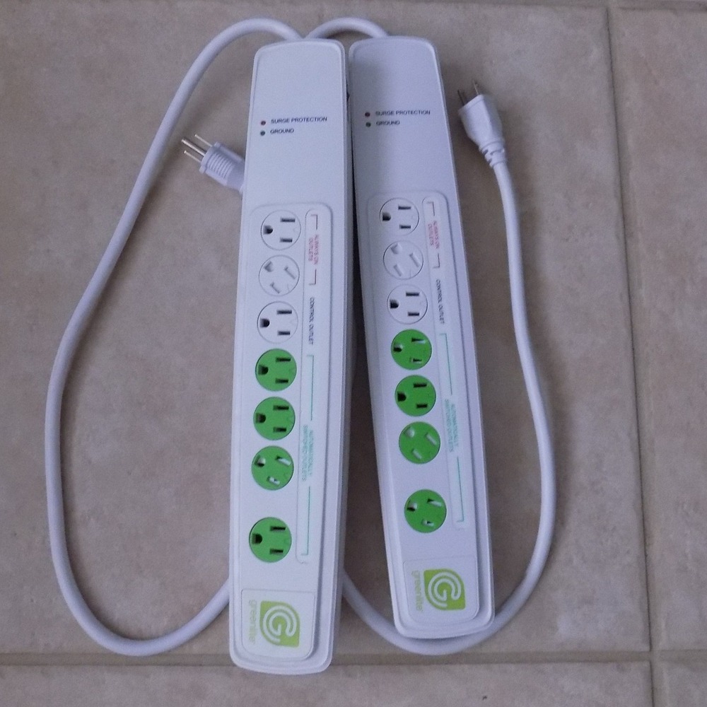 Greenlite Smart Surge Protector Power Strip 2 Pack‎ White 7-Outlet